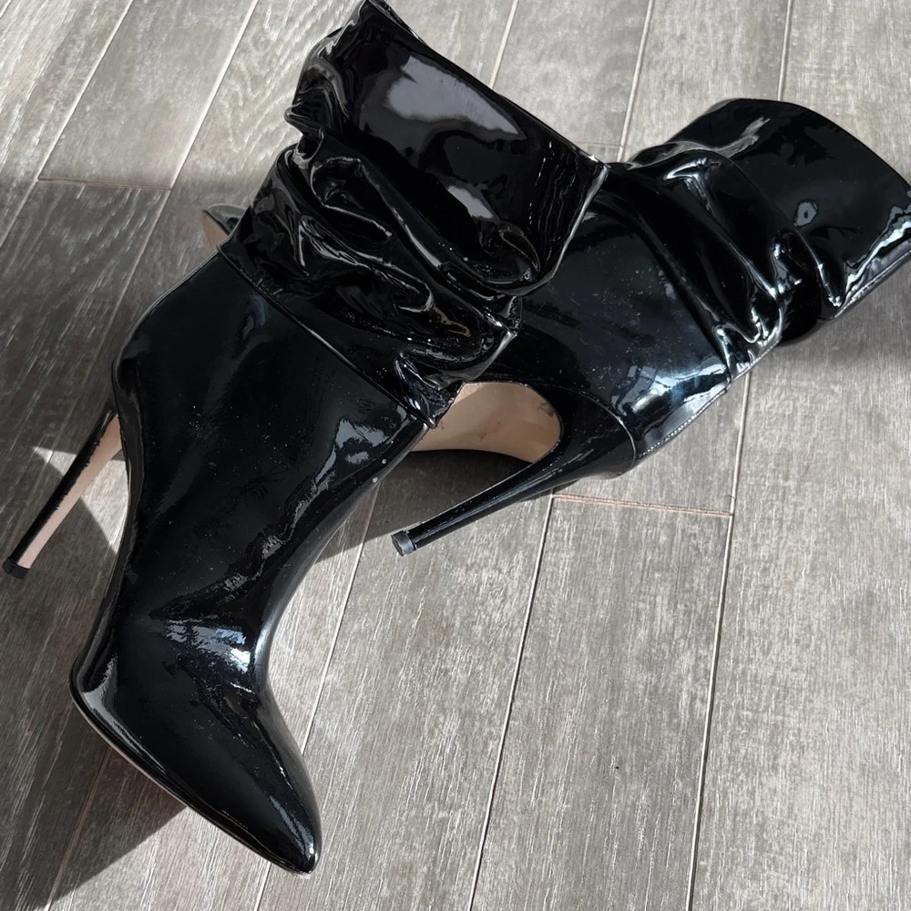 Paris Texas Glossy Black Heeled Boots - Picture 5 of 5